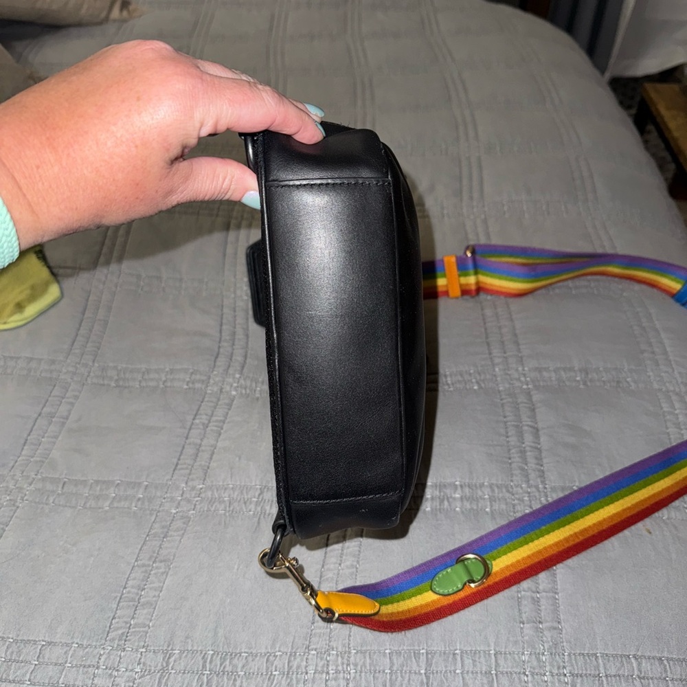 Coach Signature Black and Tan Crossbody Bag - Picture 5 of 13